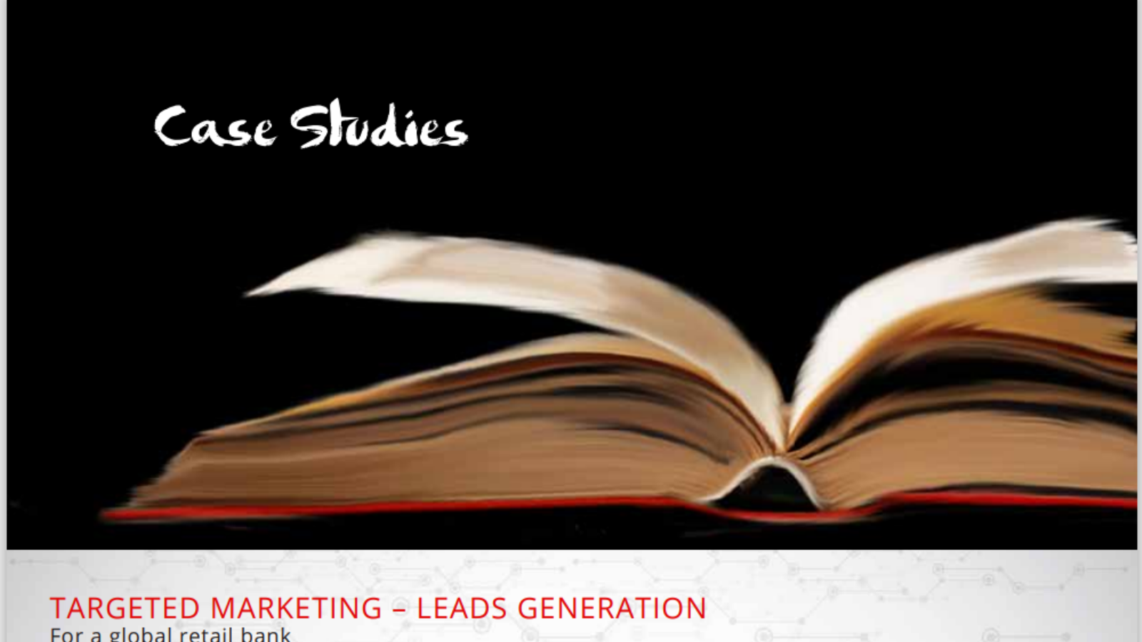 Targeted marketing – leads generation for a global retail bank